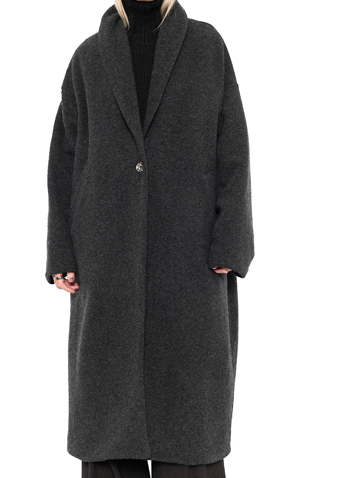WOOL-BLEND COAT WITH SCARF