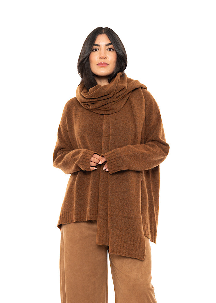 BRUSHED MÉLANGE KNITTED SCARF