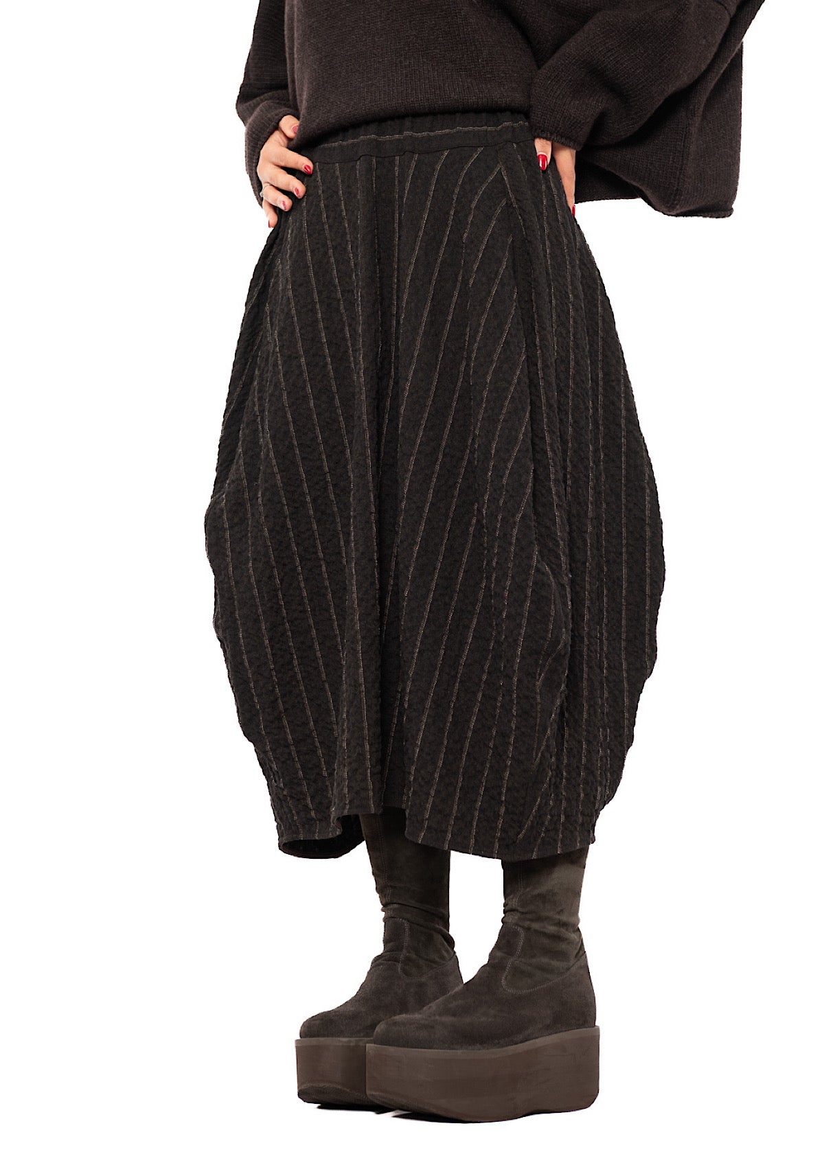 STRIPED WOOL BLEND ISOTTA SKIRT