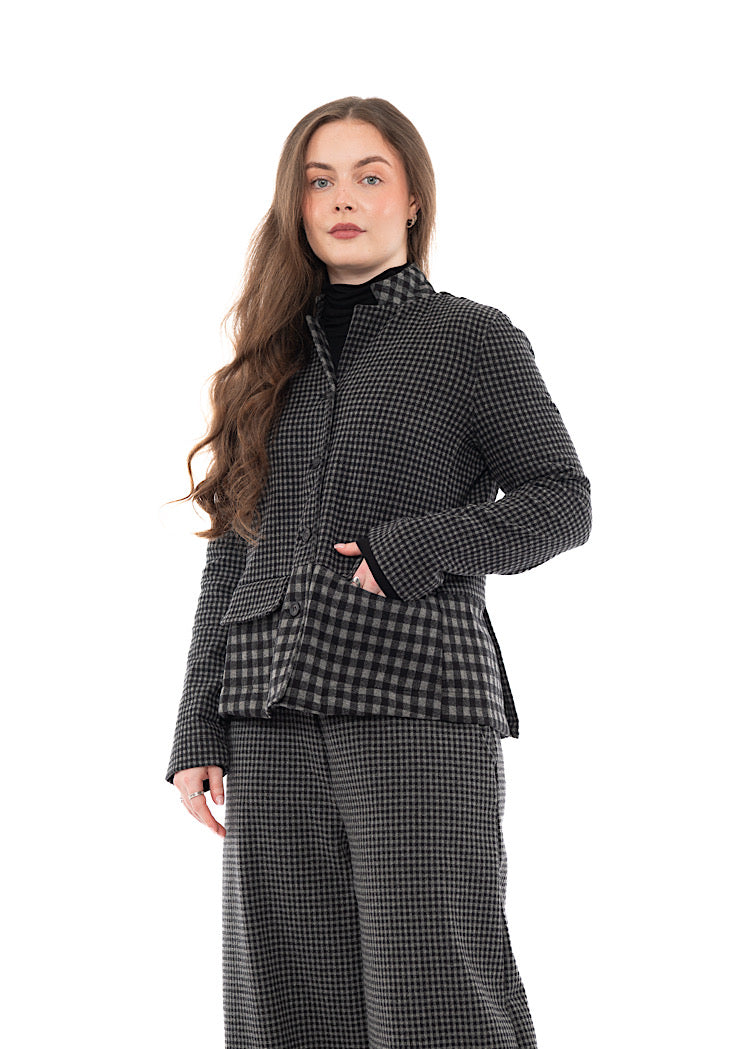 MIXED-CHECK TAILORED YASMIN JACKET