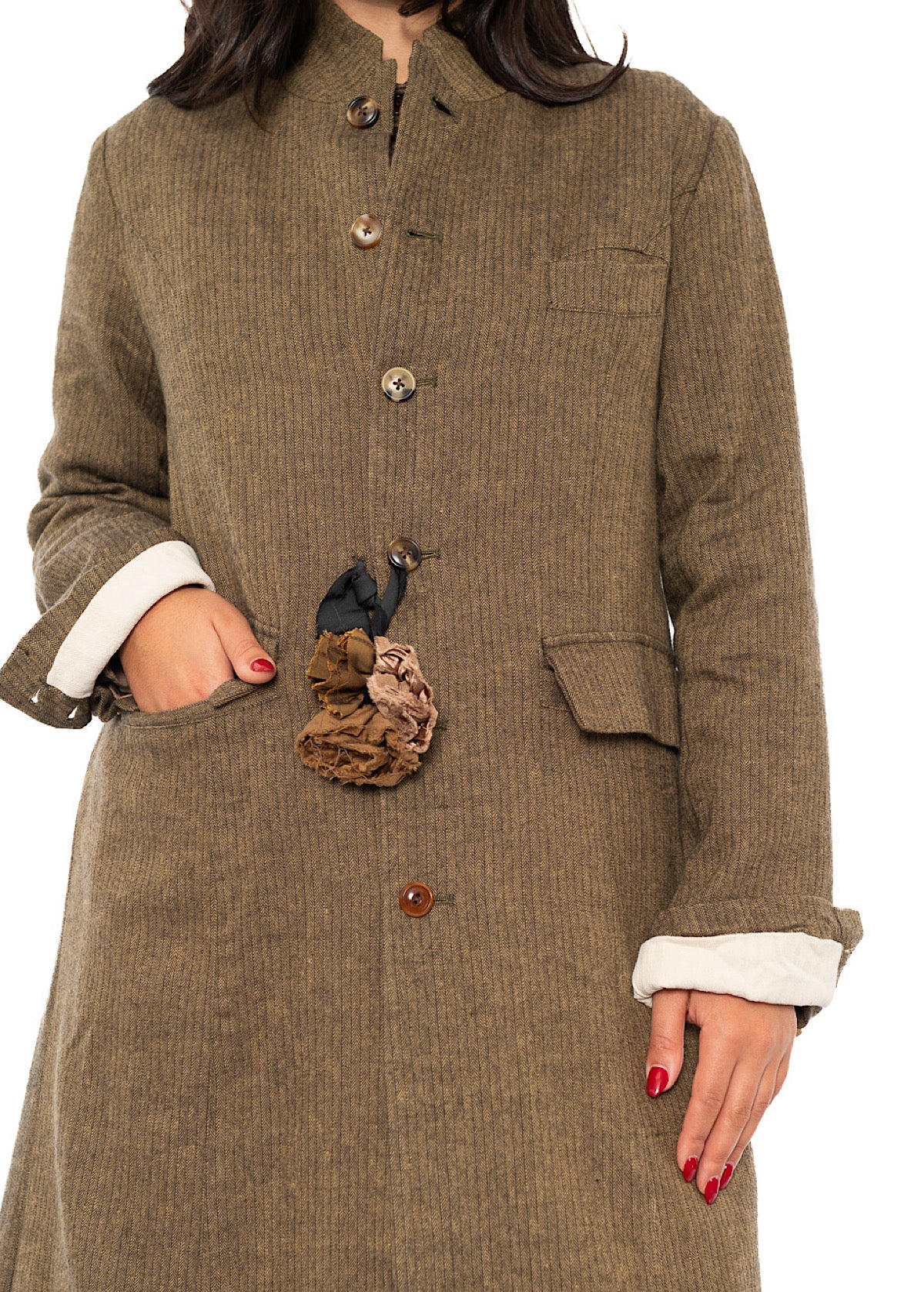 LONGLINE HERRINGBONE COAT