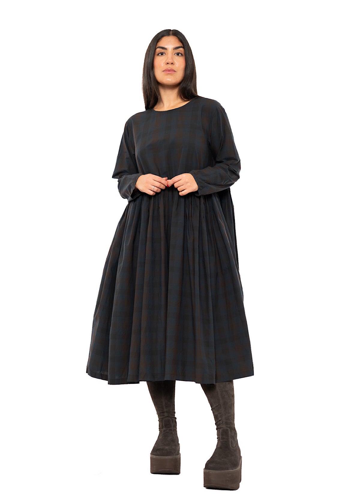 CHECKED COTTON DRESS