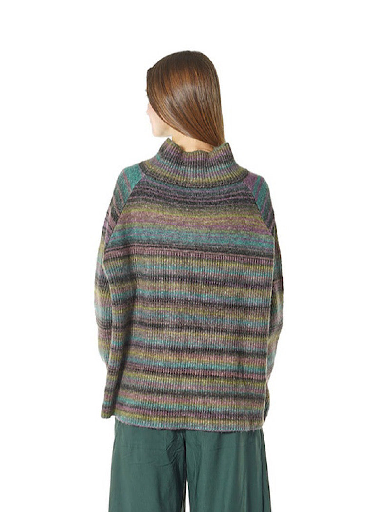 MULTICOLOUR STRIPE KNITTED PULLOVER