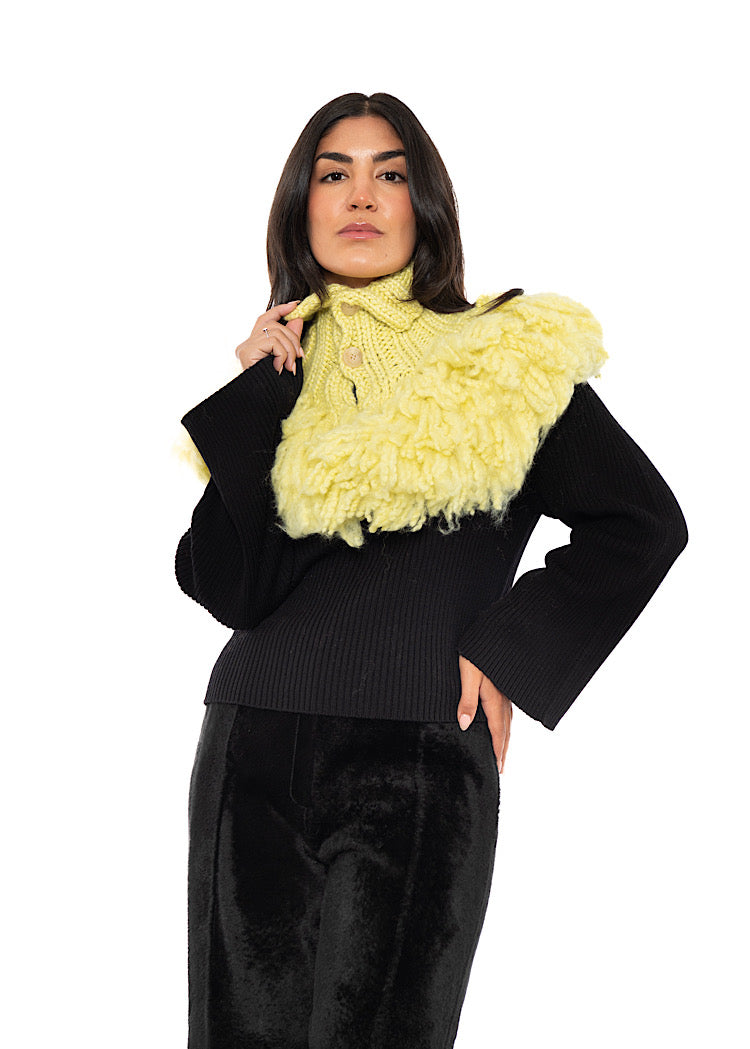 WOOL SILK CASHMERE KNIT COLLAR