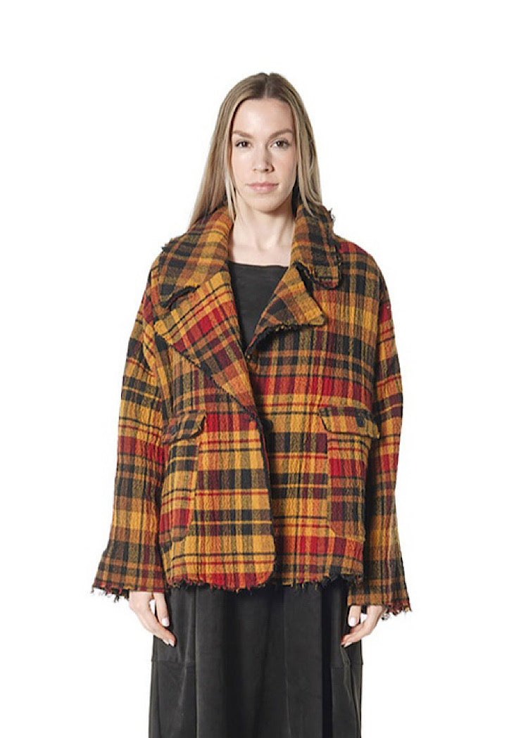 OVERSIZED CHECK WOOL JACKET