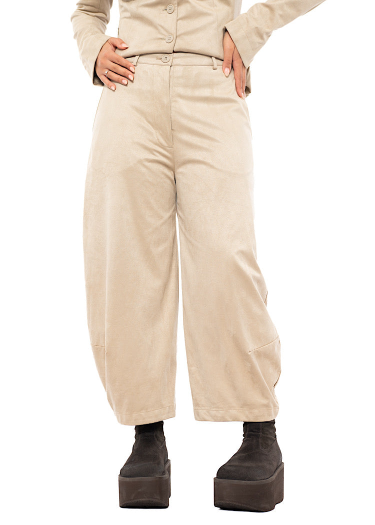 FAUX SUEDE BALLOON TROUSER
