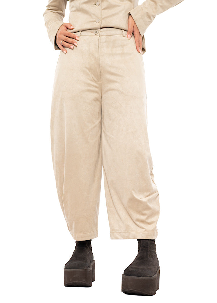 FAUX SUEDE BALLOON TROUSER