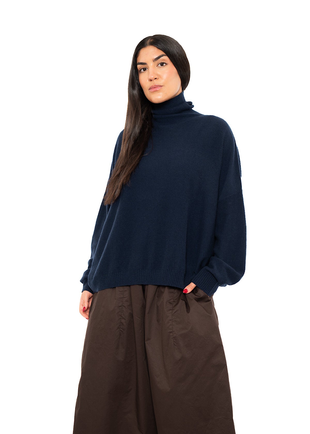 ROLL NECK CASHMERE PULLOVER