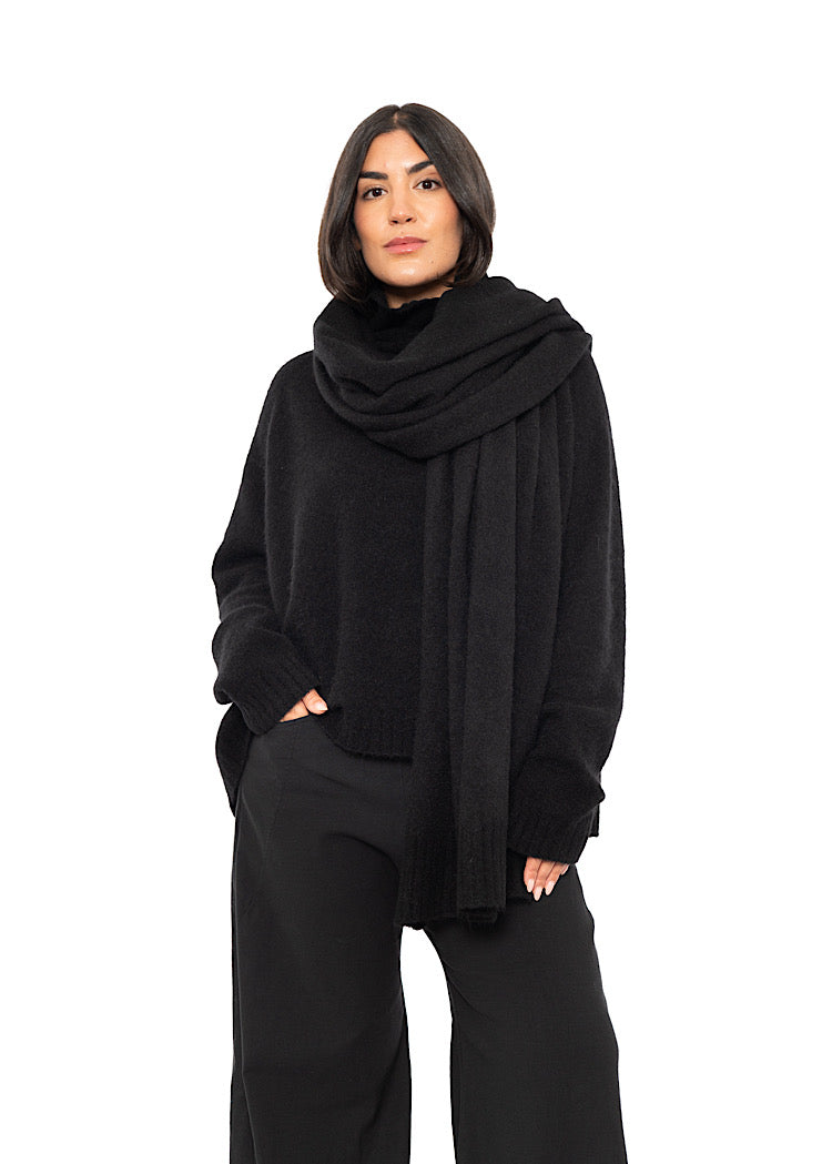 BRUSHED MÉLANGE KNITTED SCARF