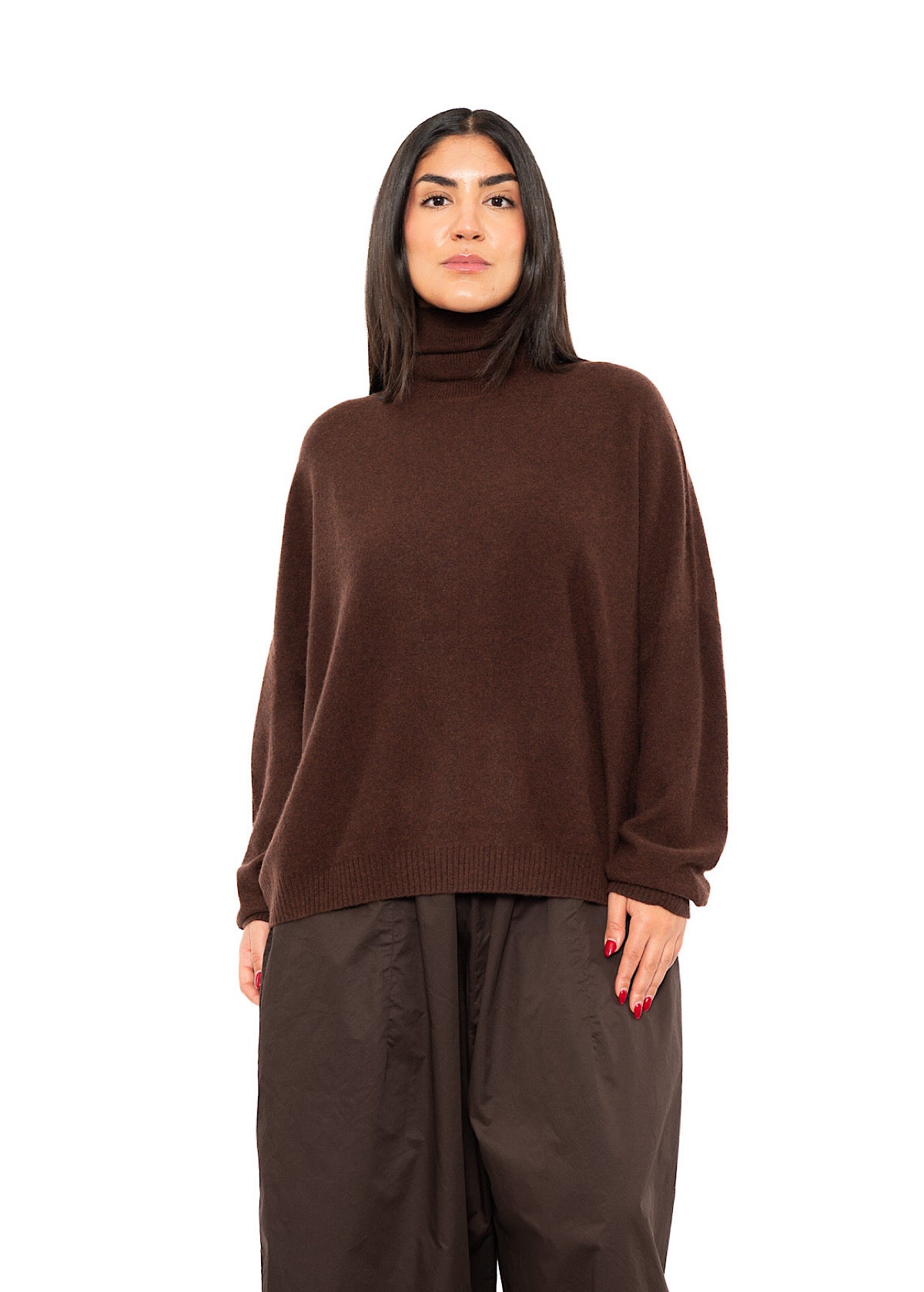 ROLL NECK CASHMERE PULLOVER