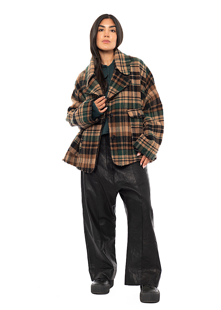 OVERSIZED CHECK WOOL JACKET