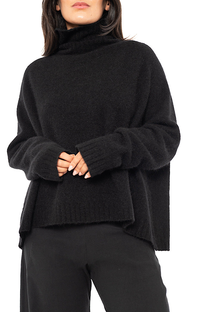 BRUSHED MÉLANGE KNITTED PULLOVER