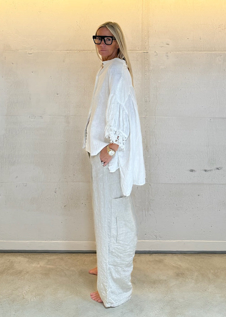 PRE-ORDER RUNDHOLZ DIP BLOUSE *LINEN FOG* (Shown in SEAFOAM FOG)