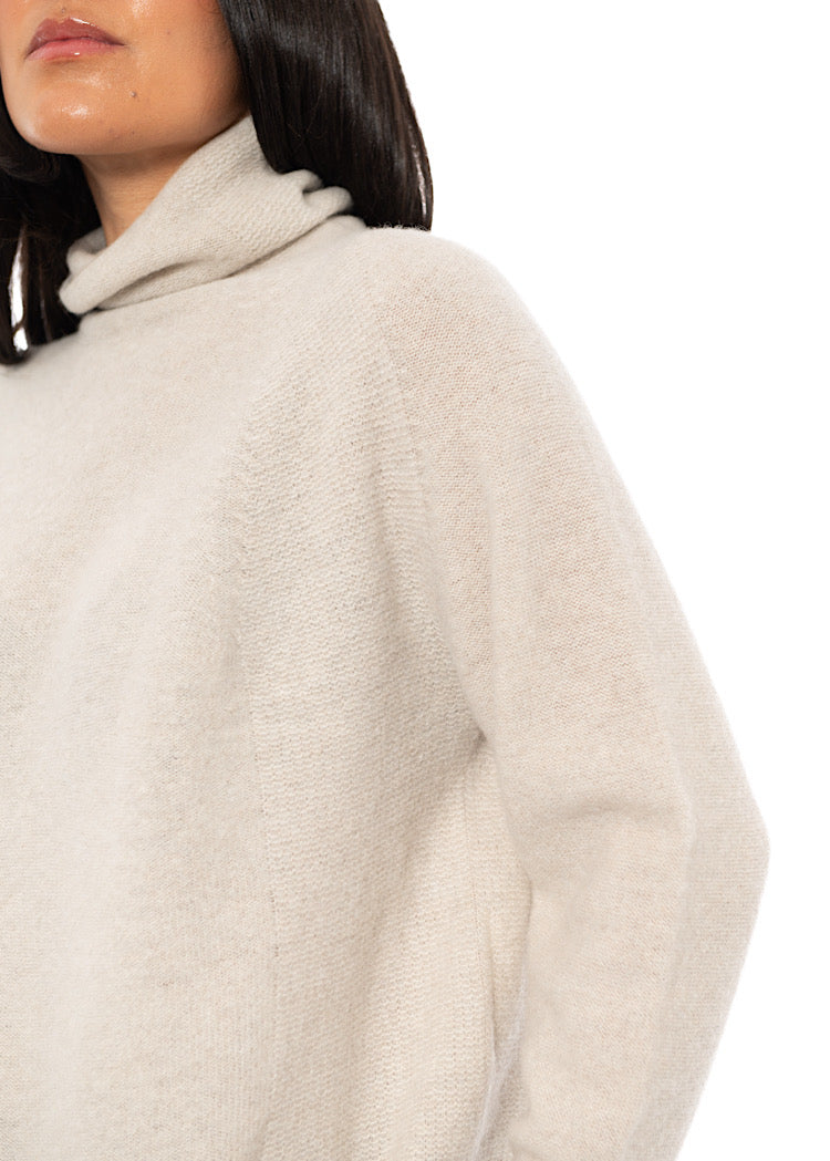 RELAXED FINE WOOL TURTLENECK PULLOVER