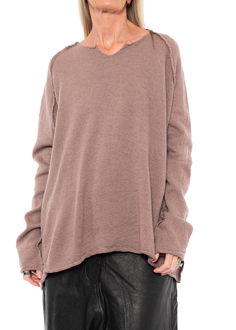 RELAXED BOILED WOOL PULLOVER