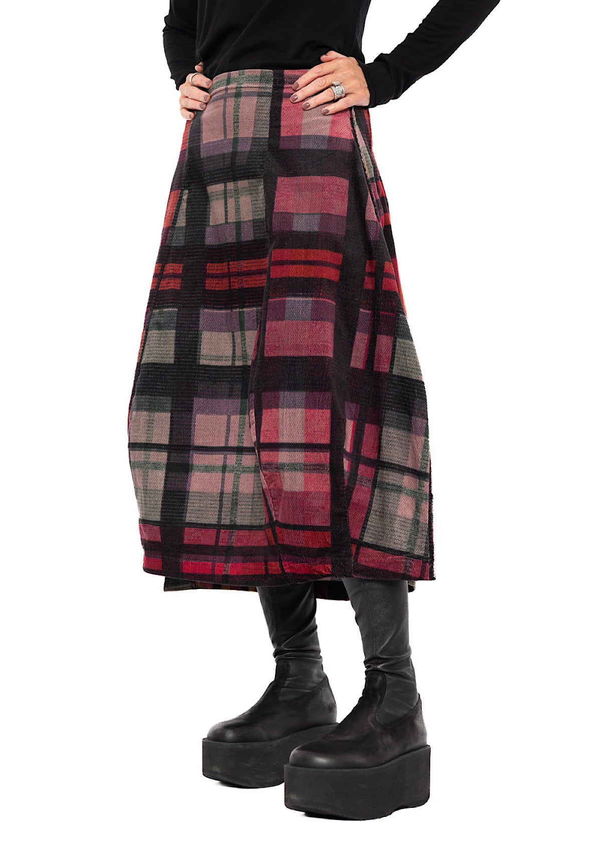 HERITAGE CHECK BALLOON SKIRT