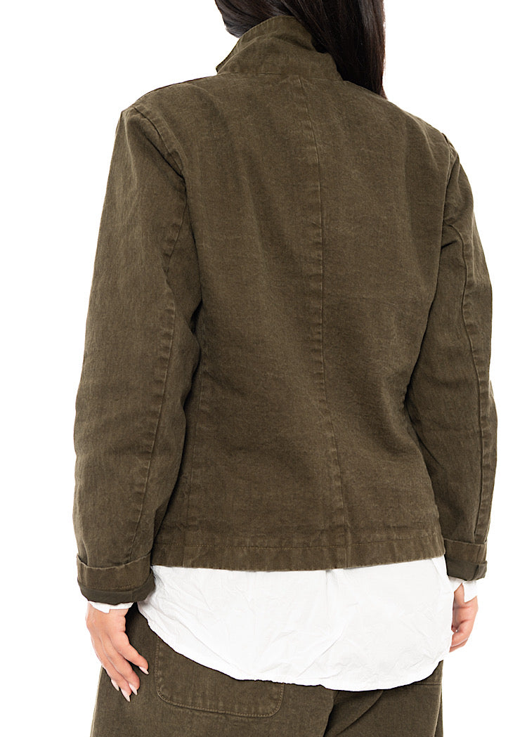 GARMENT-DYED COTTON-LINEN JACKET