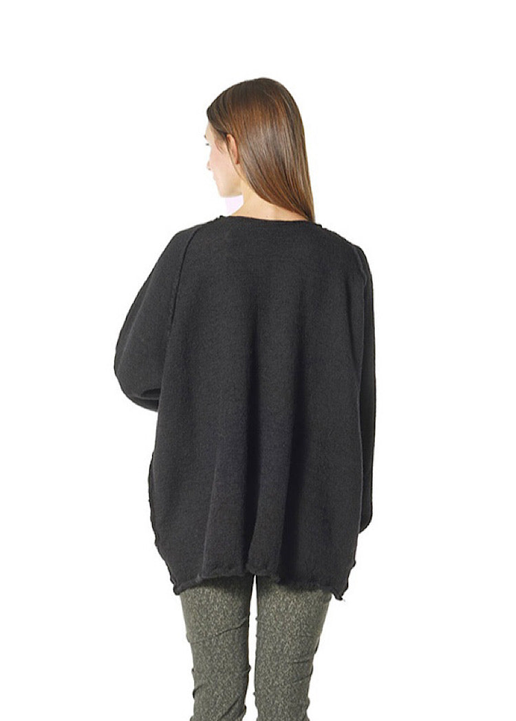 RELAXED BOILED WOOL PULLOVER