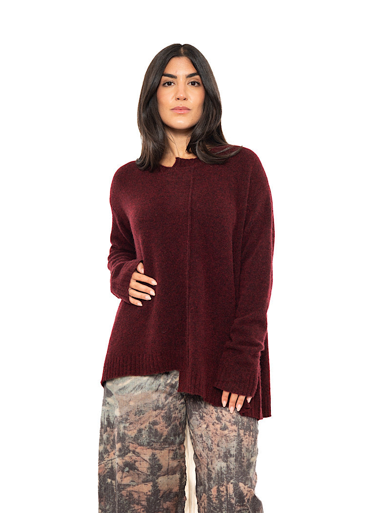 BRUSHED MÉLANGE KNITTED PULLOVER