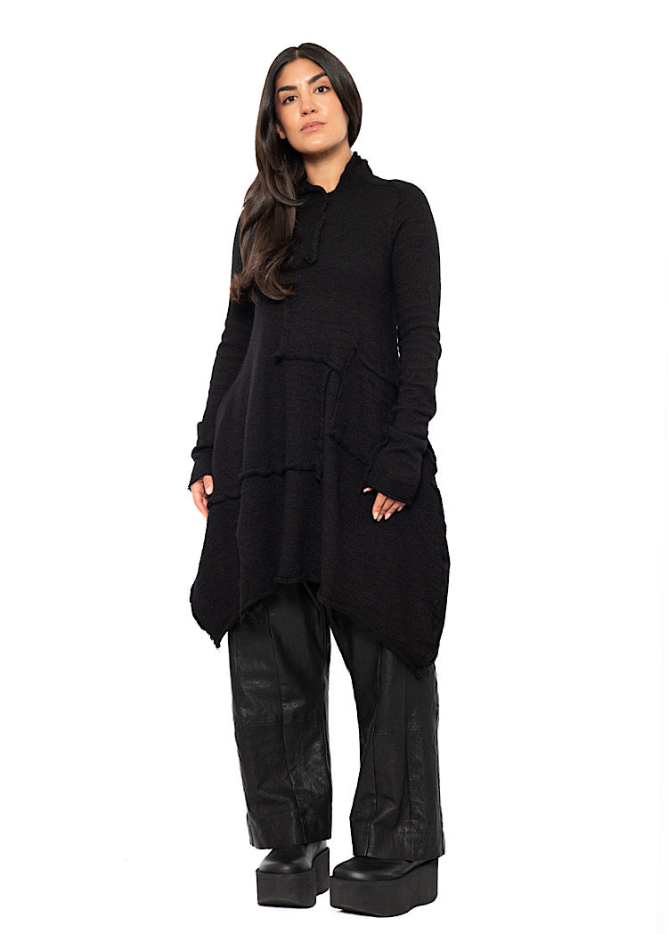 ASYMMETRIC WOOL KNITTED TUNIC