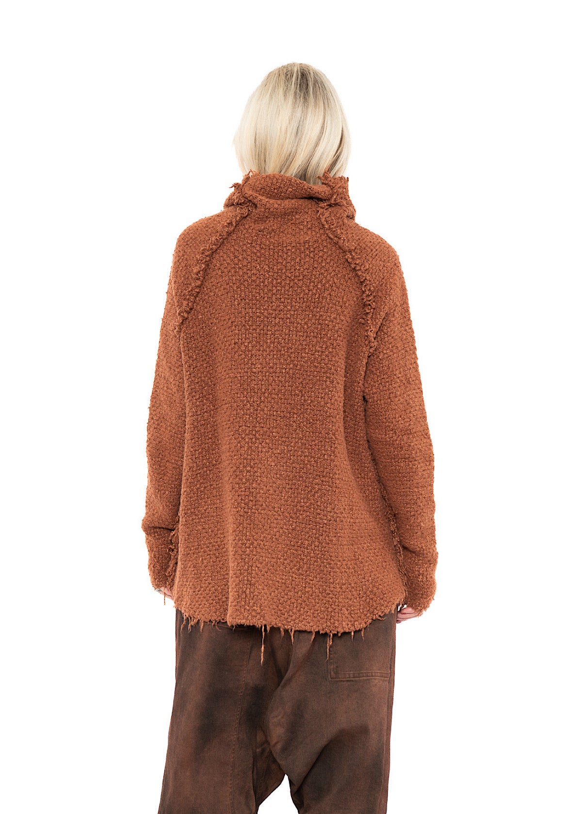 TEXTURED SILK KNIT PULLOVER