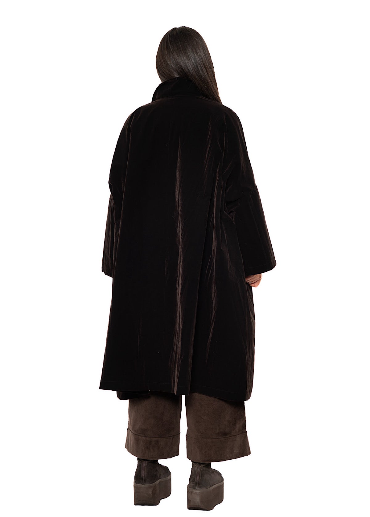 OVERSIZED CRUSHED VELVET CARA COAT