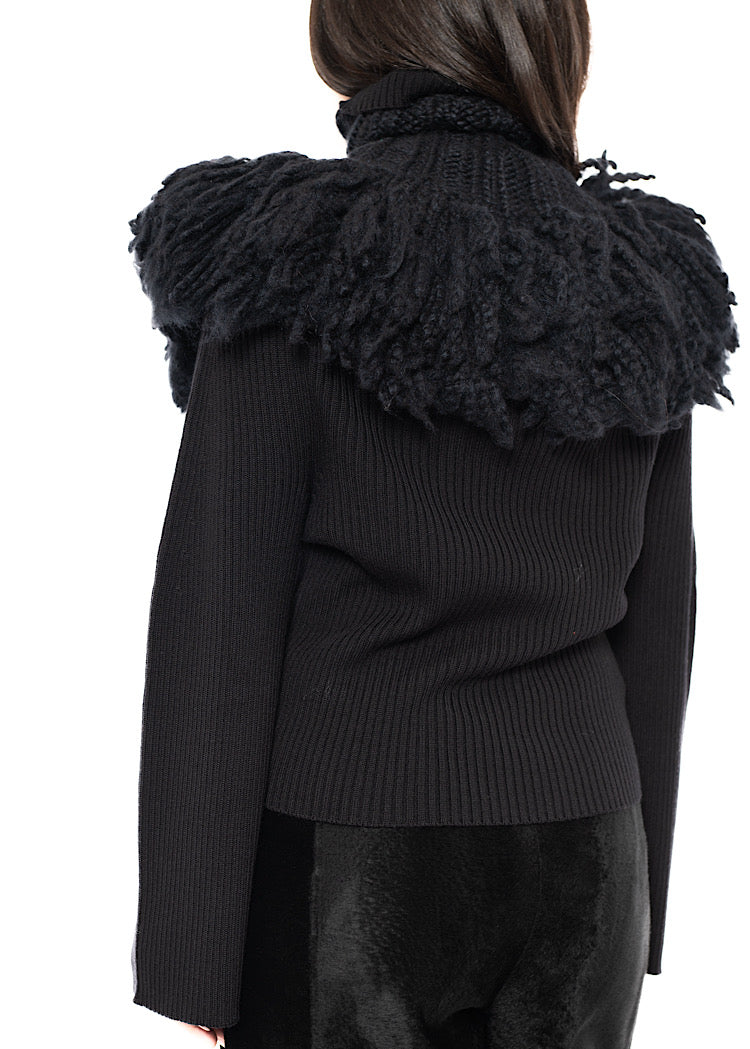 WOOL SILK CASHMERE KNIT COLLAR
