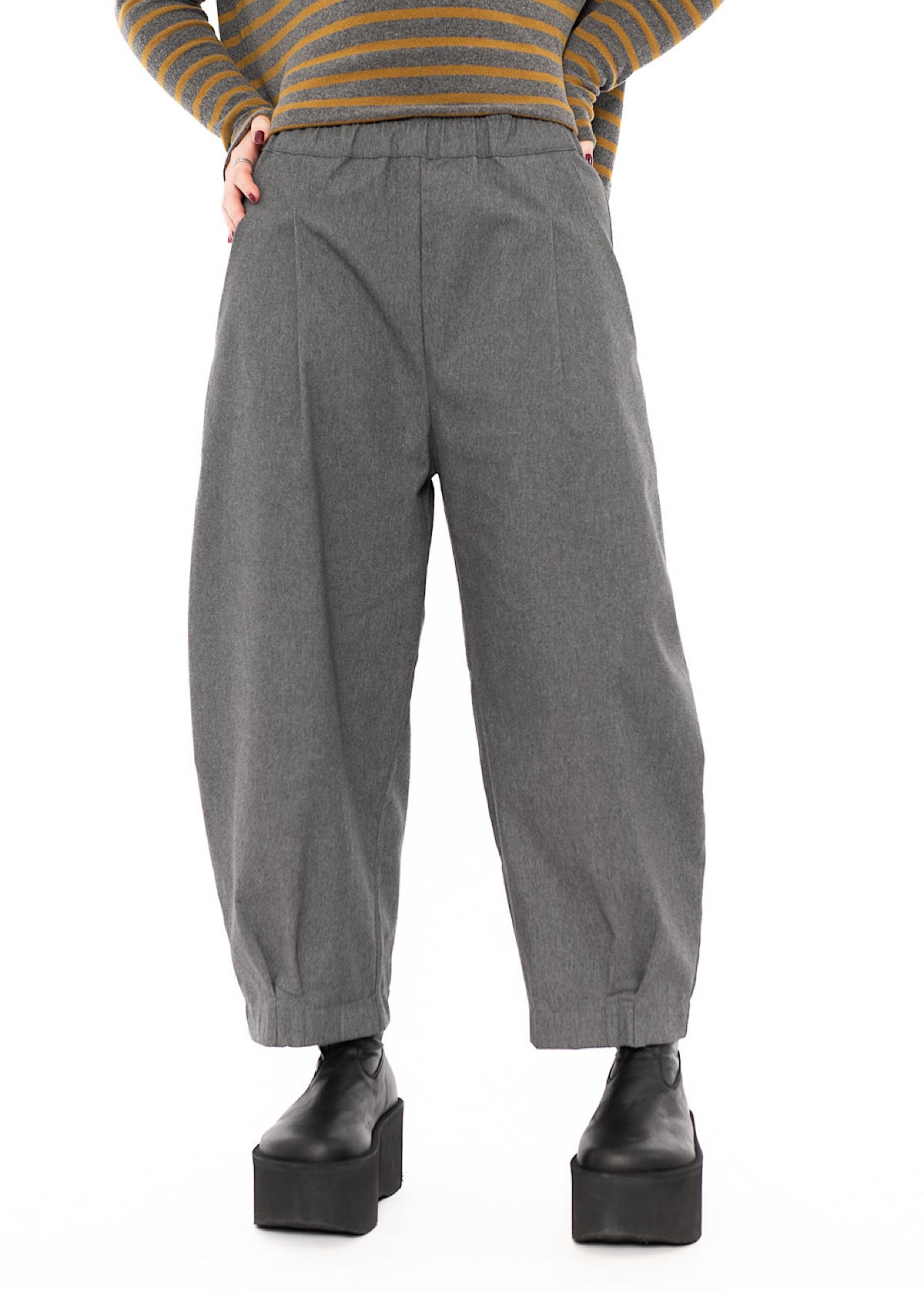 STRUCTURED COTTON-MIX BIANCO D TROUSER