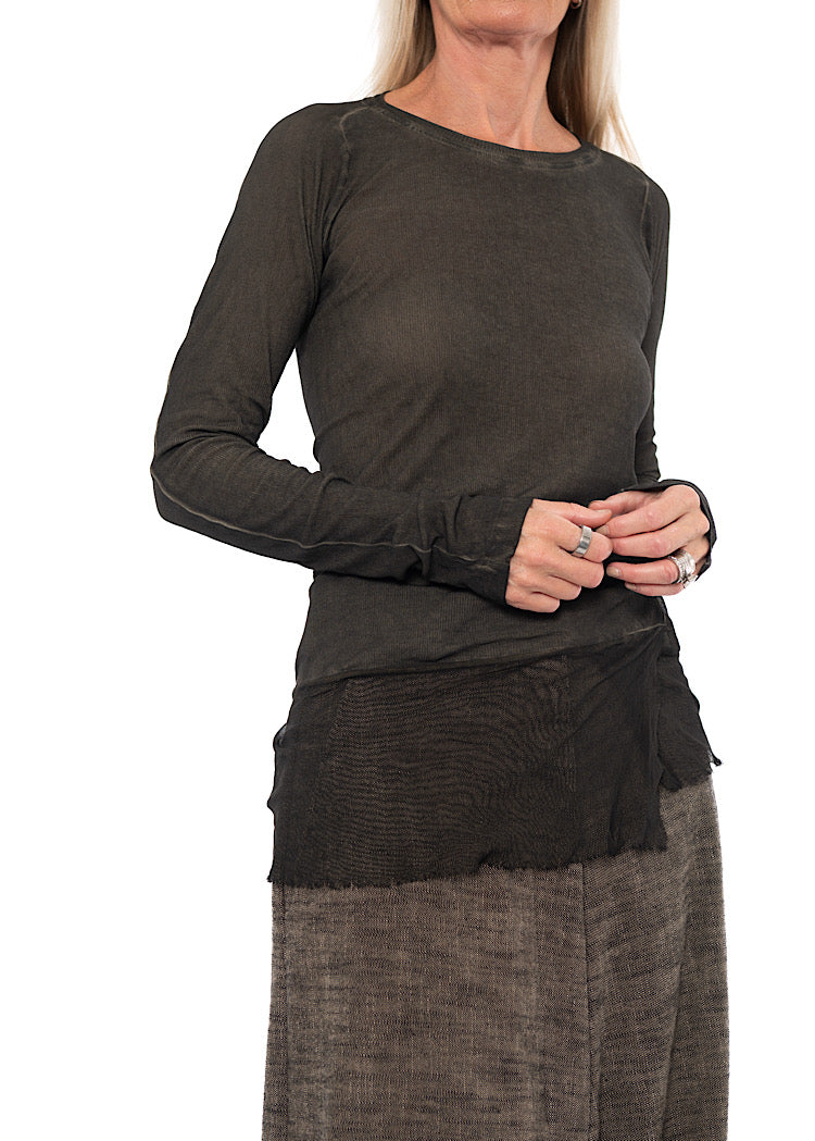 SIGNATURE NETTED HEM T-SHIRT