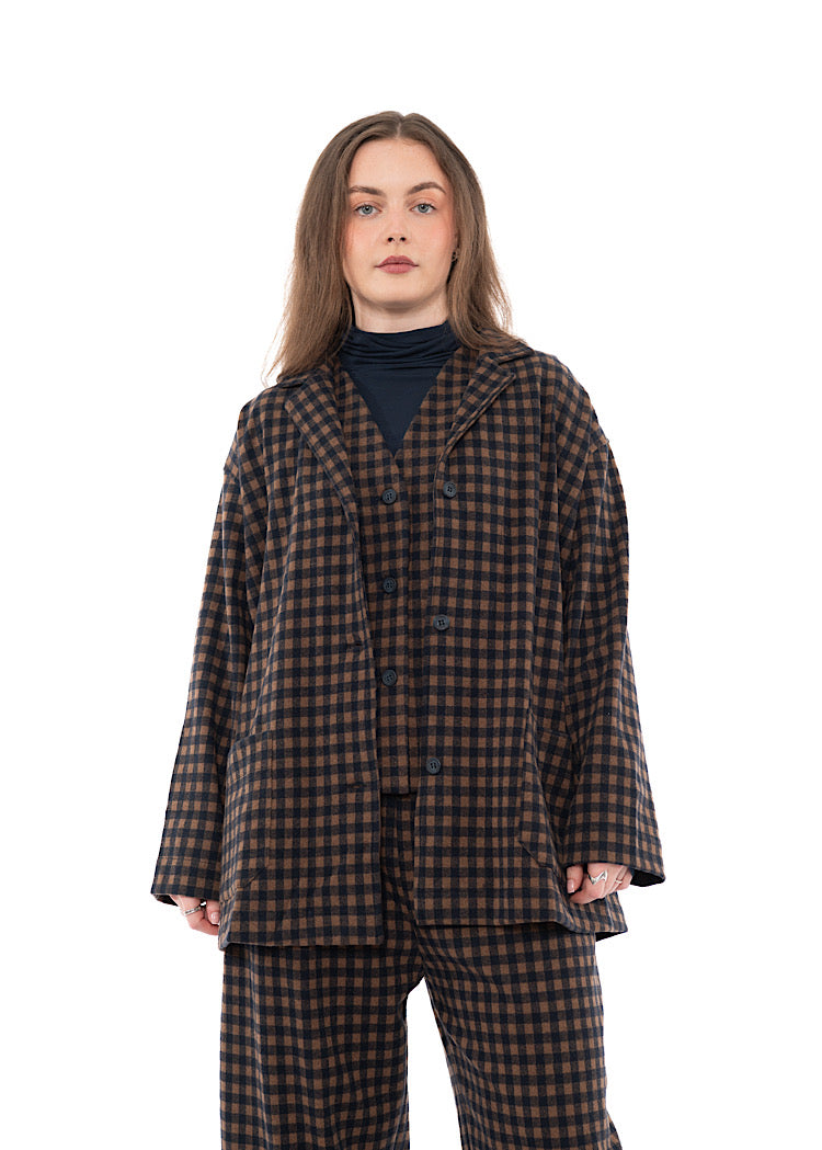 CHECKED LONGLINE CEREALE JQ JACKET