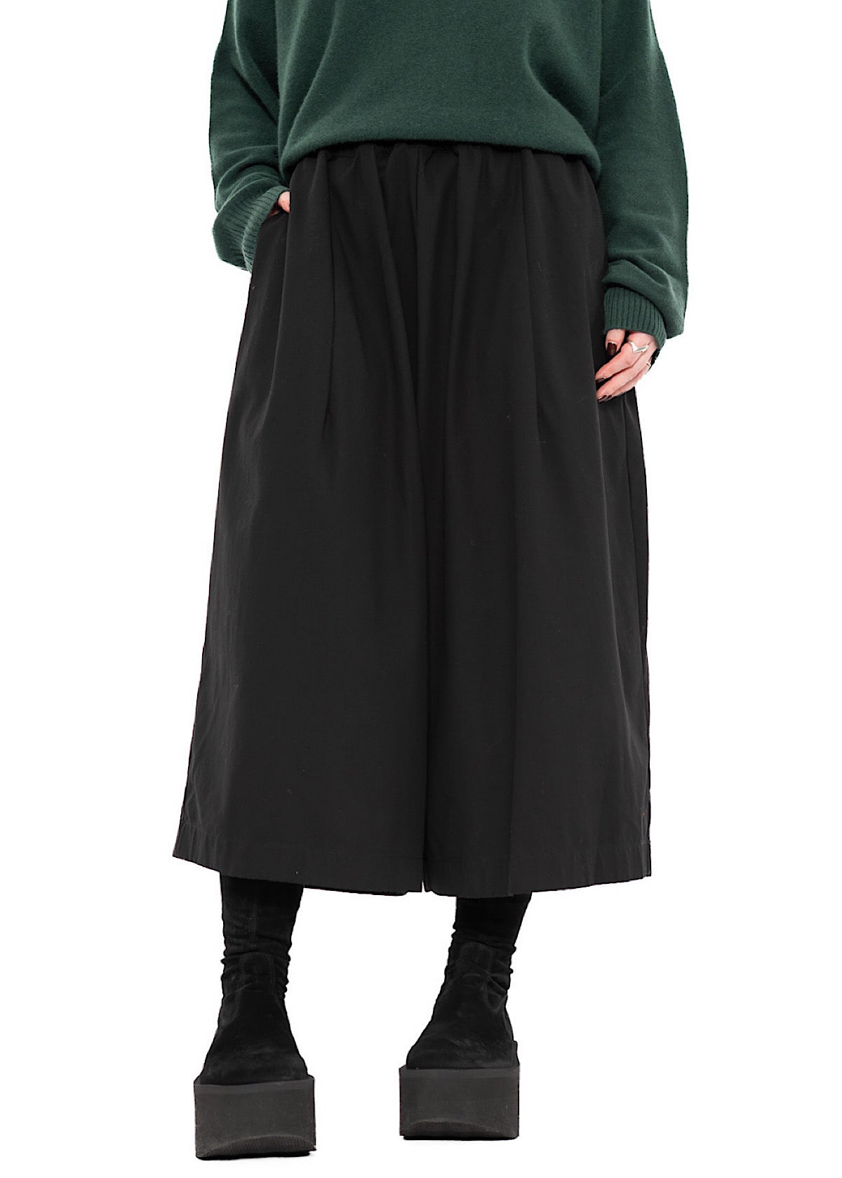CROPPED WIDE LEG COTTON TROUSER