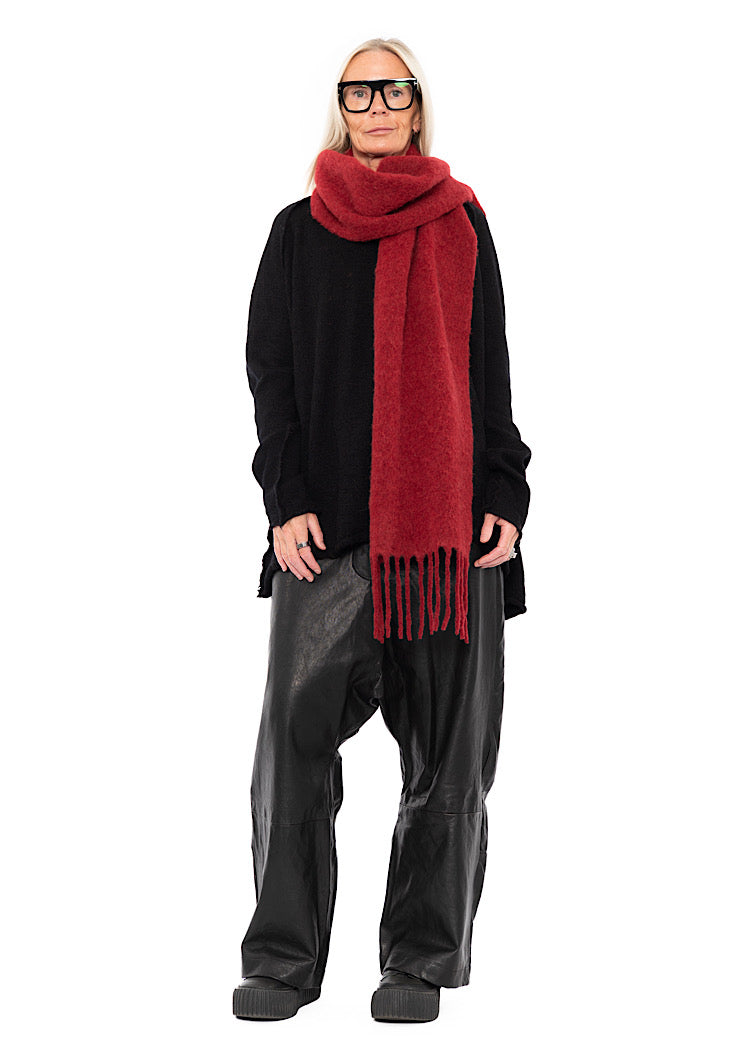 FRINGED ALPACA-BLEND SCARF