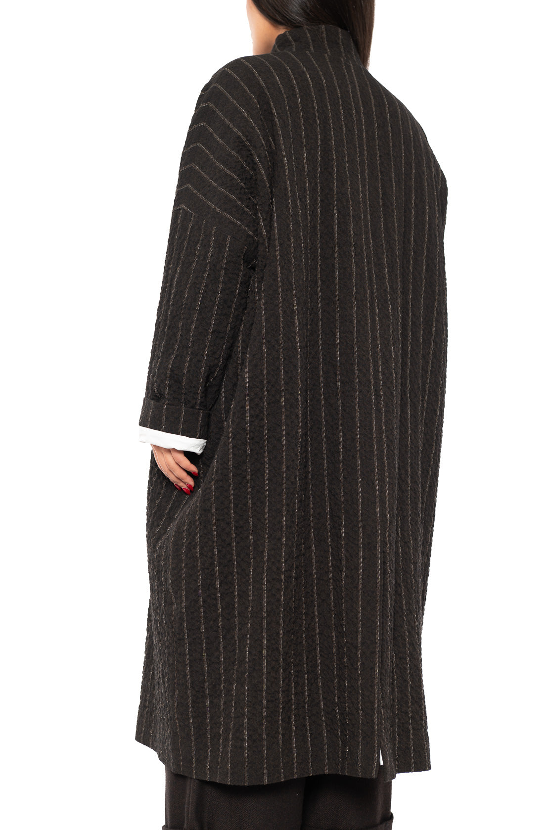 STRIPED WOOL BLEND ISA COAT