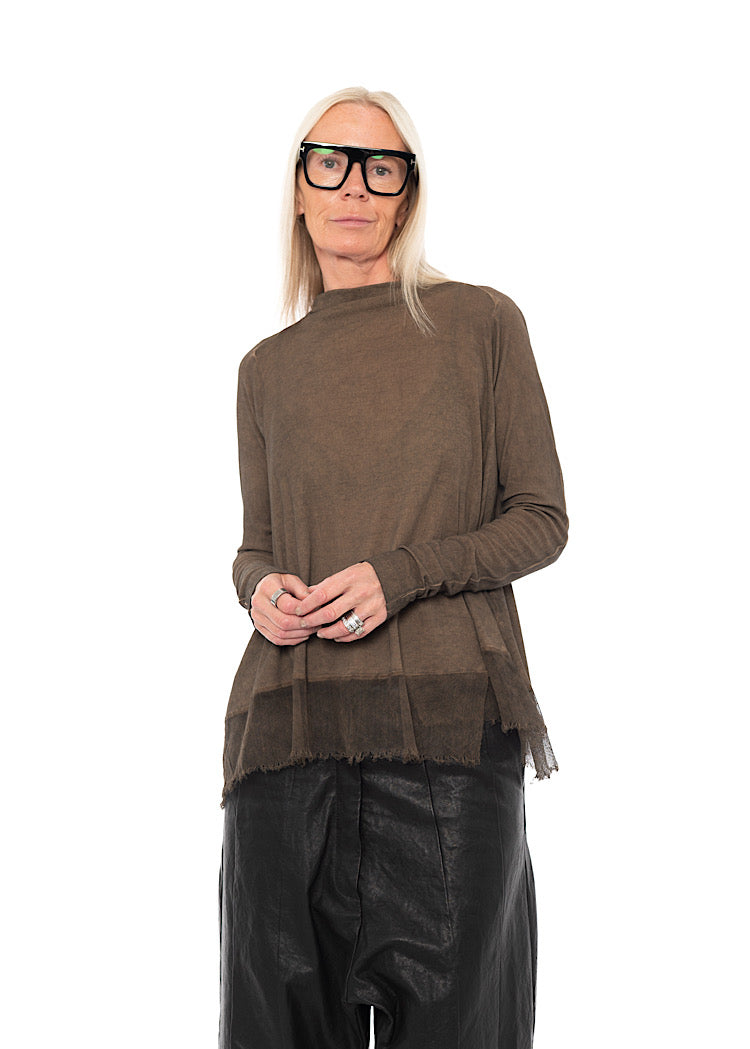RELAXED NETTED HEM T-SHIRT