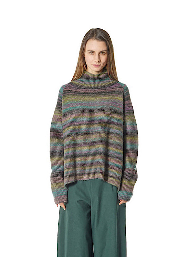 MULTICOLOUR STRIPE KNITTED PULLOVER