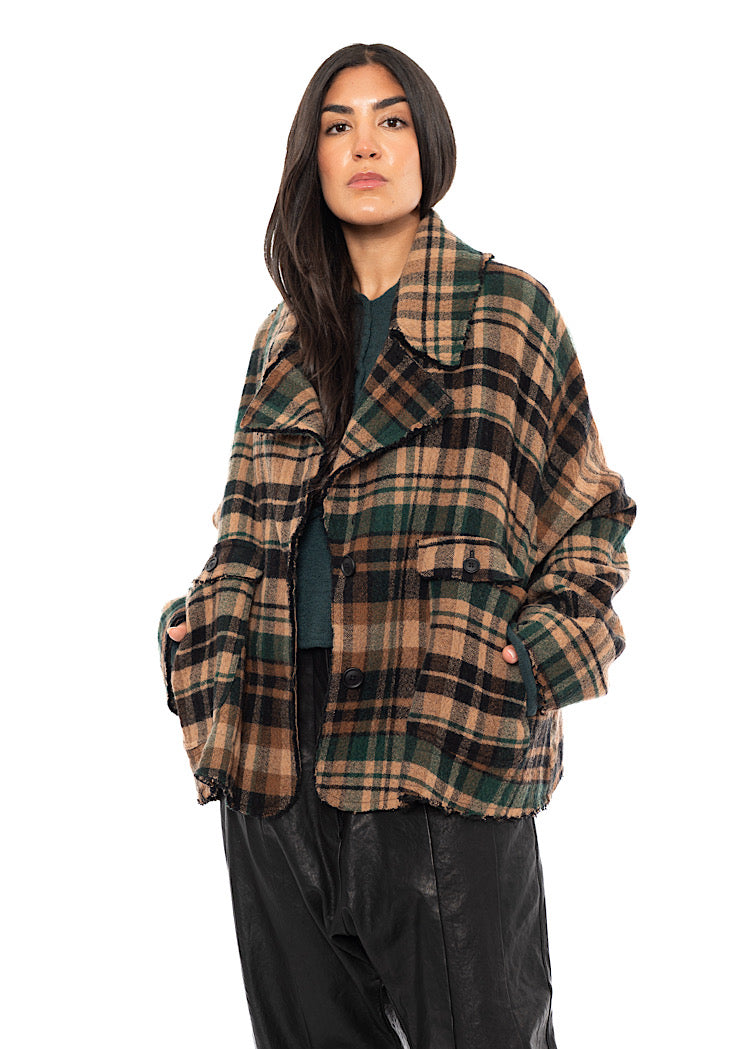 OVERSIZED CHECK WOOL JACKET