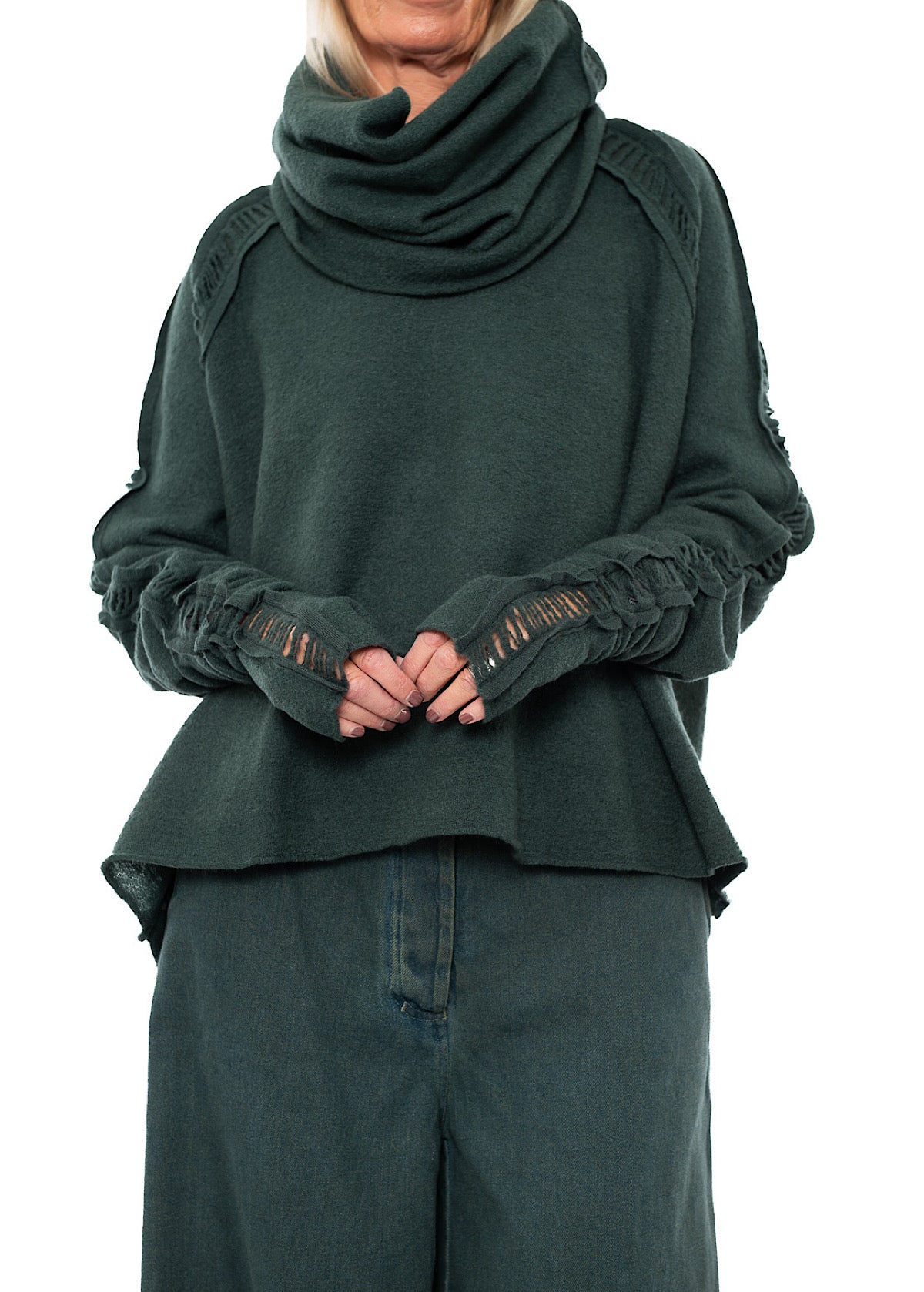 BOILED WOOL FINGERLESS CUFF