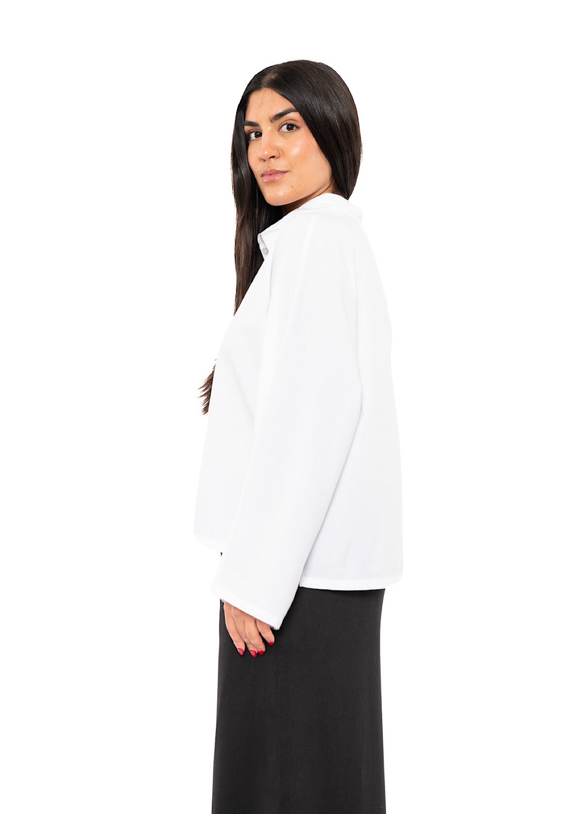 BOXY COTTON BATWING SLEEVED BLOUSE