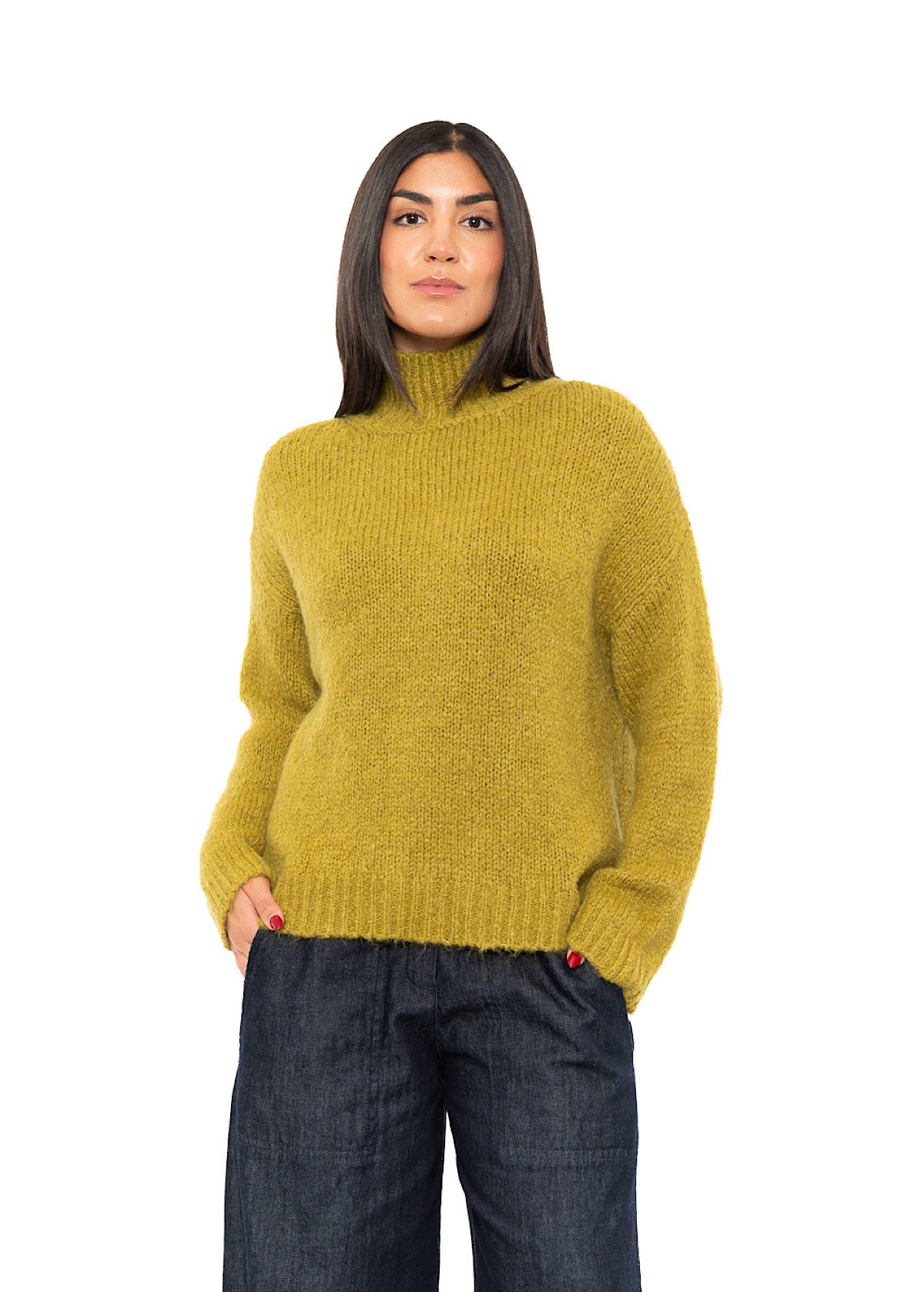 RELAXED HIGH NECKLINE PULLOVER