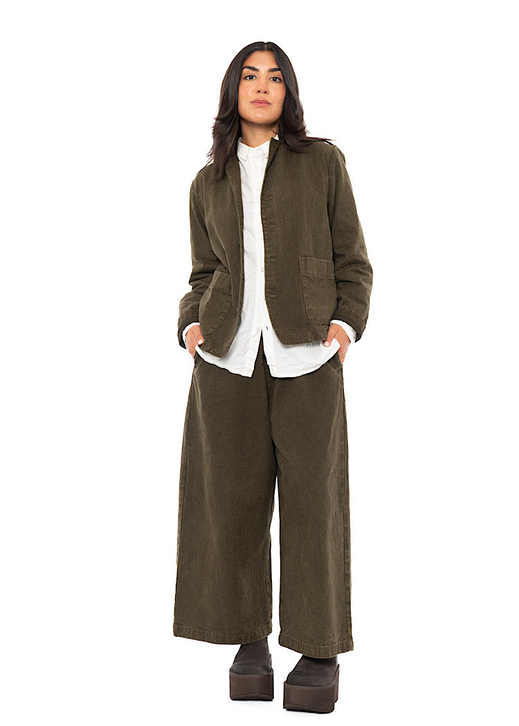 GARMENT-DYED COTTON-LINEN JACKET