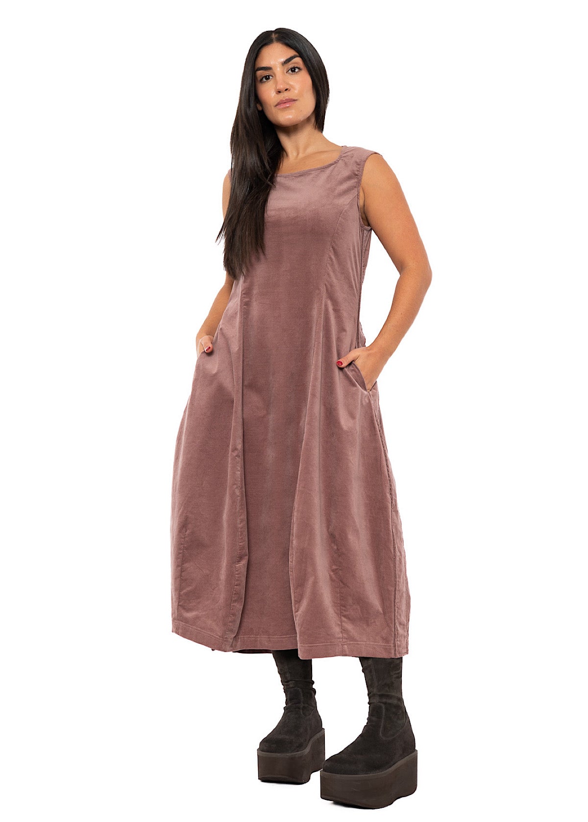 STRETCH-VELVET BALLOON DRESS