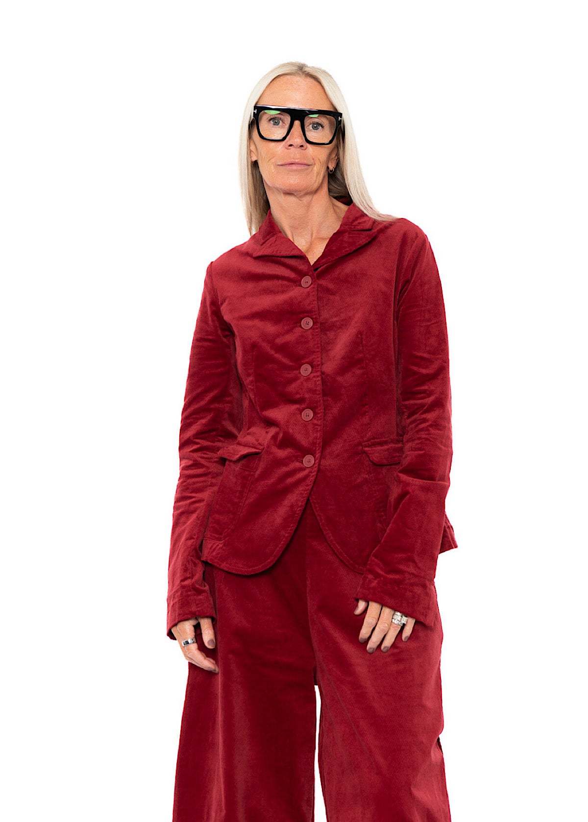 TAILORED STRETCH-VELVET JACKET