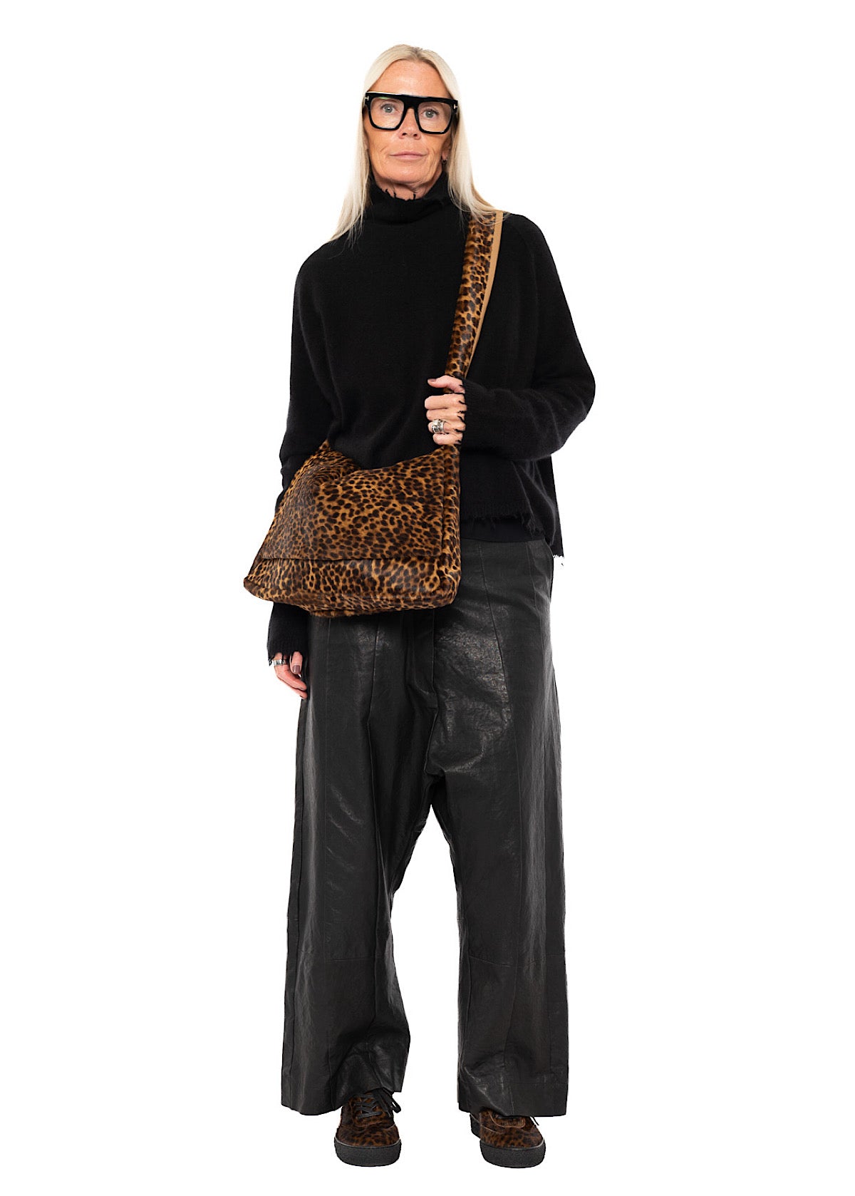 LEOPARD LEATHER CROSSBODY BAG