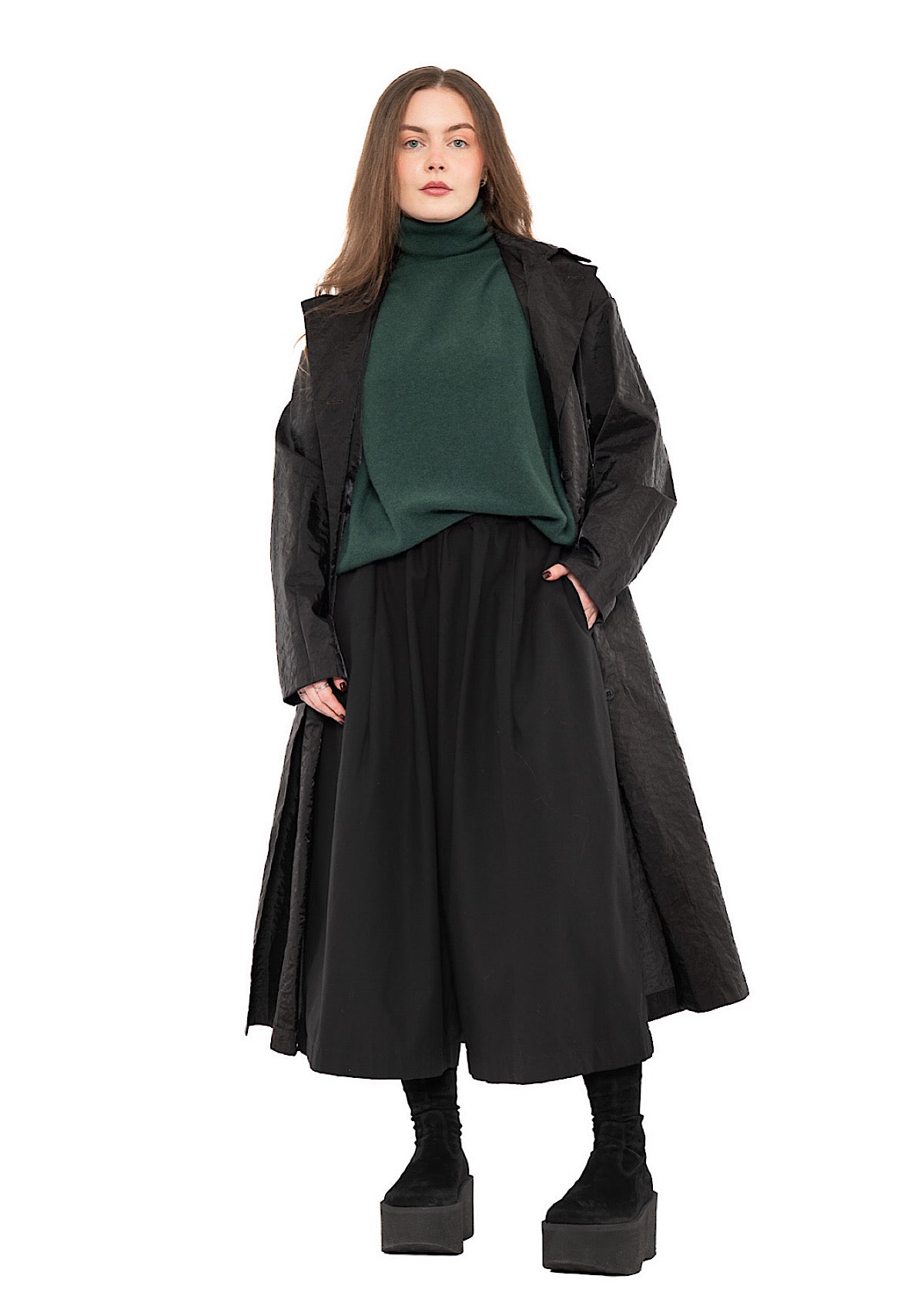 CROPPED WIDE LEG COTTON TROUSER
