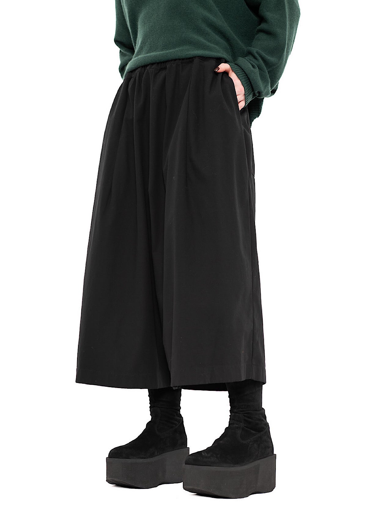 CROPPED WIDE LEG COTTON TROUSER
