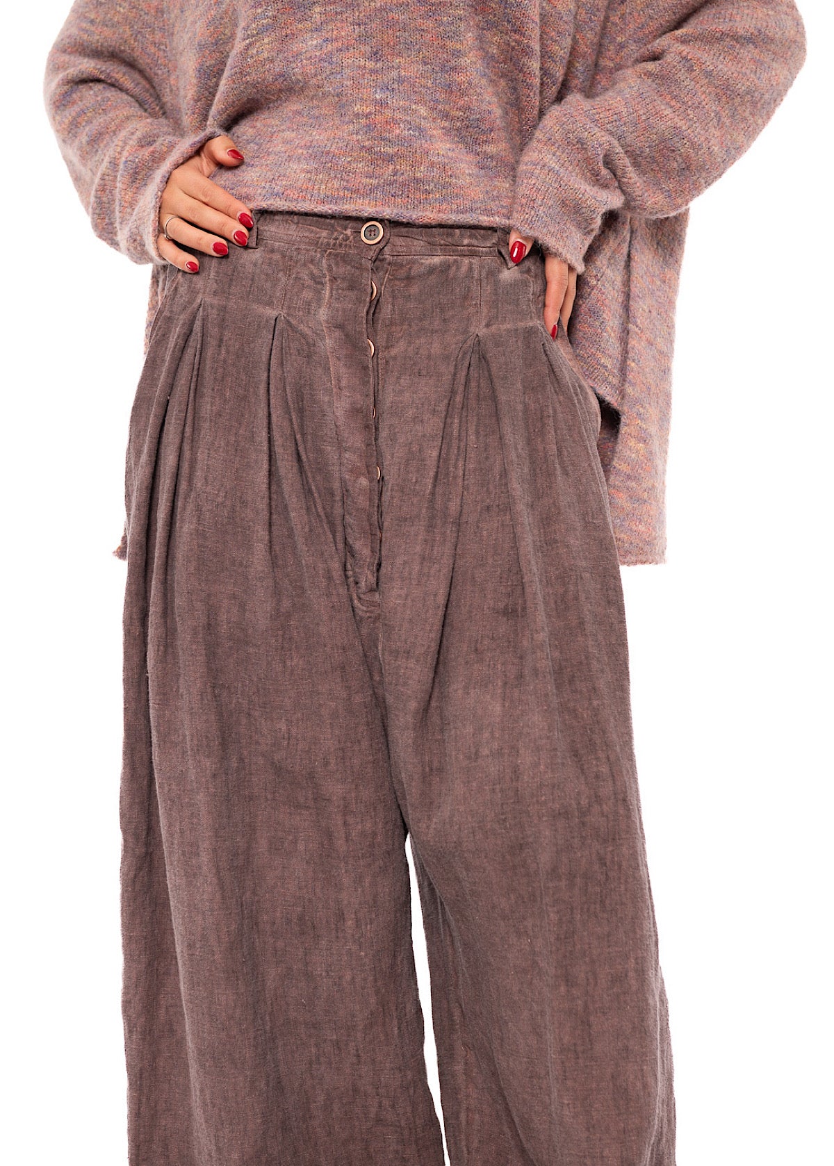 WINTER LINEN WIDE-LEG TROUSER