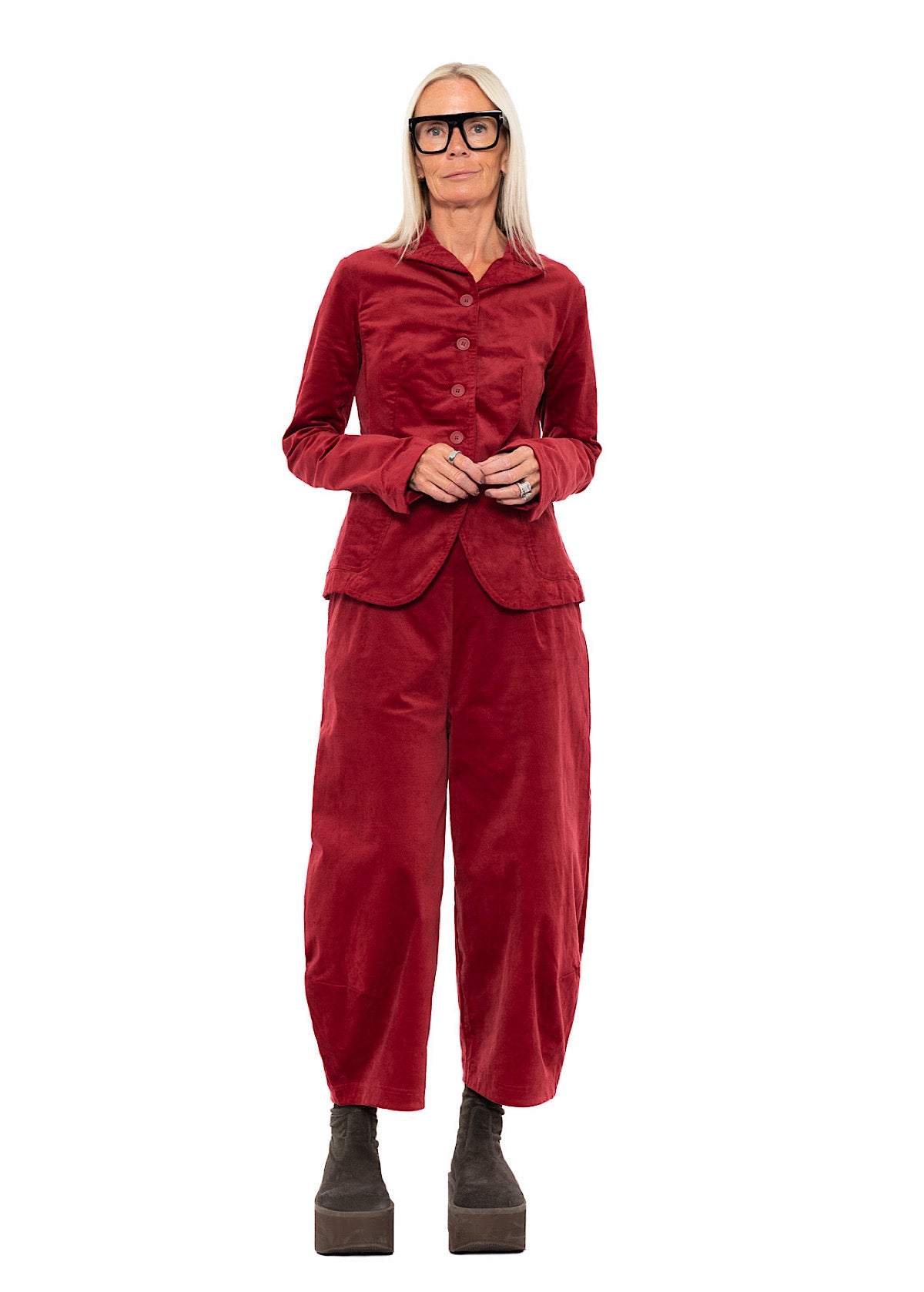 TAILORED STRETCH-VELVET JACKET