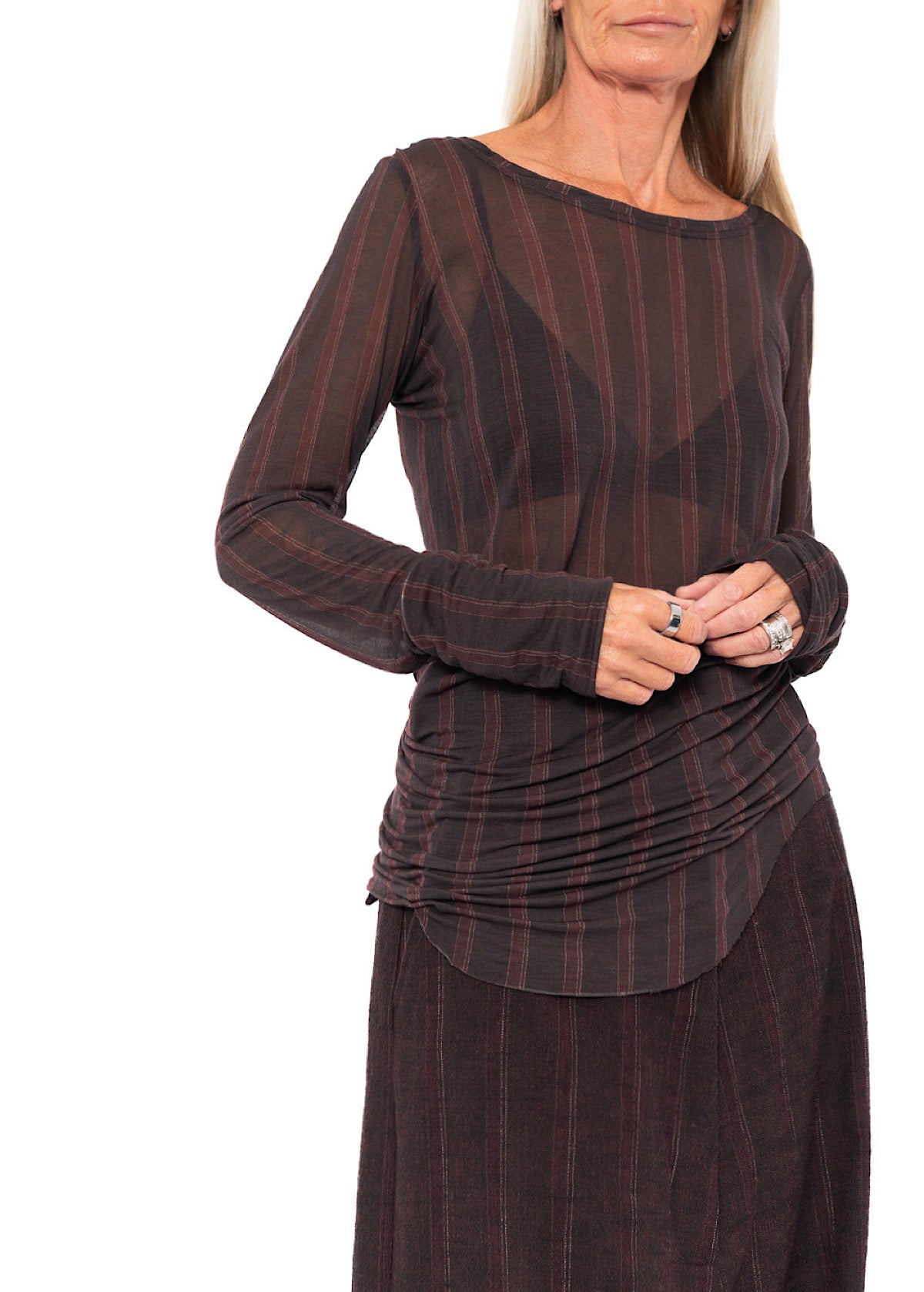 PINSTRIPE LAYERING T-SHIRT