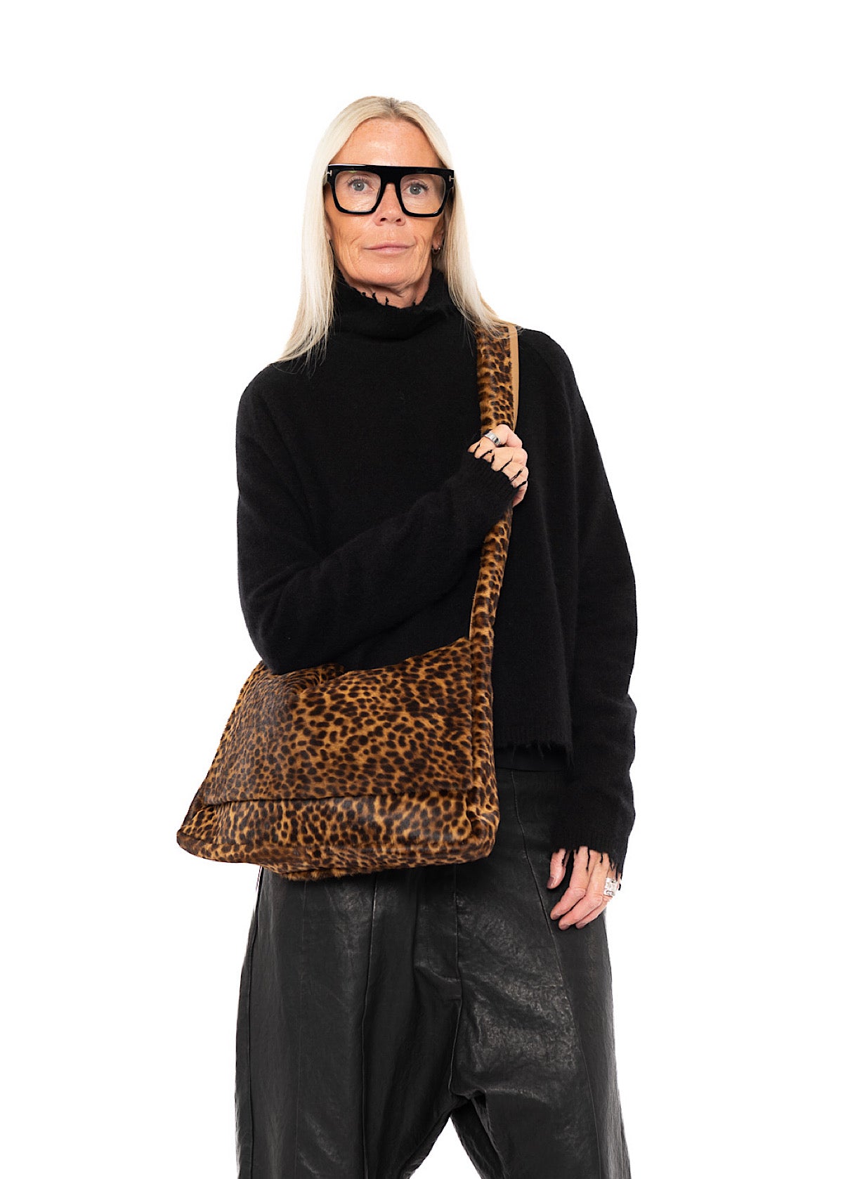 LEOPARD LEATHER CROSSBODY BAG