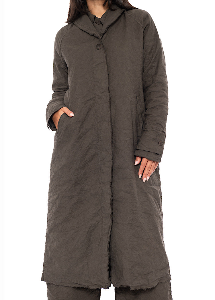 SIGNATURE CRINKLE LONGLINE COAT